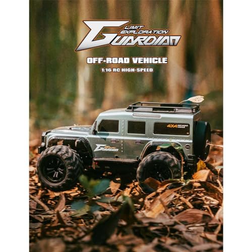1:16 Scale RC Off-Road 4WD Truck, Full Proportional Control RTR Electric RC Truck with LED Headlights, Gear Differential, Large Tires, High-Clearance Suspension, for Hobbyists and RC Enthusiasts - color: Green