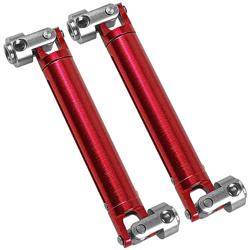 1Pair ShareGoo Aluminium Alloy RC Car Drive Shaft 103-148mm Universal Joint CVD DriveShaft Compatible with Axial SCX10 Tamiya CC01 D90 RC4WD TF2 HSP Redcat 1/10 RC Crawler (Red) - color: Red