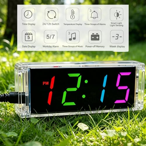ISolderStore Soldering Practice Kits 4 Digital DIY Clock Kits Color Electronic Clock Kit Solder Practice Kit for Soldering Practice