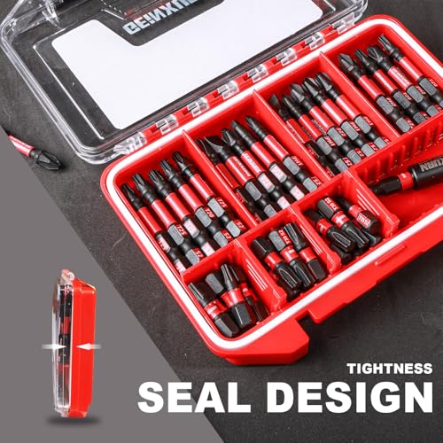 Geinxurn IPX4 Waterproof Small Storage Parts Organizer, Small Parts Case with Removable Dividers, Screwdriver Bit Set Box(2 Boxes) - size: 2pcs Box