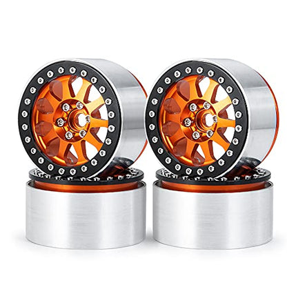 4PCS Aluminum Alloy 2.2 Inch RC Beadlock Wheels Rims 35mm for AXIAL Wraith RR10 TRX4 1/10th RC Crawler Truck Car