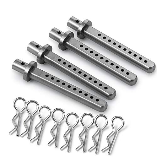 4PCS Aluminum Body Post Mounts for 1/10 SCX10,Body Posts Replacement Part | 3 Color,Heavy-duty Aluminum,CNC-Machined Body Posts Upgrade Part - color: Titanium