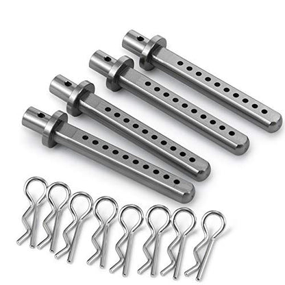 4PCS Aluminum Body Post Mounts for 1/10 SCX10,Body Posts Replacement Part | 3 Color,Heavy-duty Aluminum,CNC-Machined Body Posts Upgrade Part - color: Titanium