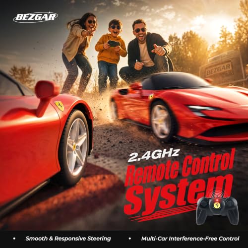 BEZGAR 1:24 Official Licensed Ferrari SF90 Stradale Remote Control Car | Official Ferrari Toy Car replica,2.4G stable signal,rubber racing tires,ideal gift toy for boys ages 4-7, 8-12 and adults - color: Ferrari-1:24 Ferrari Sf90 Stradale