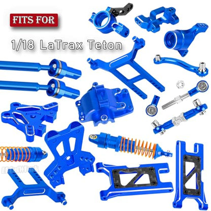 RC Upgrades Part for 1/18 LaTrax Teton,Chassis,A Arms,Drive Shaft Axles,Caster Block,Steering Blocks,Rear Stub Axle Carriers,Links,Differential Housing,Shocks,Shock Tower,Body Mounts,Navy Blue - color: (Navy Blue)