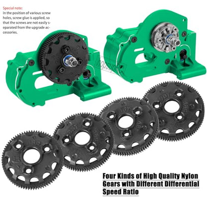 Metal Magnum 272R Assembled Transmission Upgrades Part for 1/10 Slash/Rustler/Stampede/Bandit 2WD VXL. Gearbox Transmission Bundle with Tooth Spur Gear Hops Up. #9495(Green) - color: Green(for 1/10)