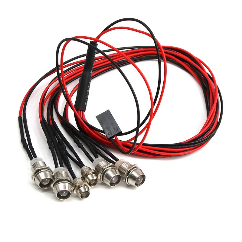 2 Sets RC 6 LED Light Kit Accessories RC Headlights/Taillight Kit for 1/10 Crawler Car Axial SCX10 D90 D110 TRX4 TRX6 Redcat Upgrades Parts - color: Gray