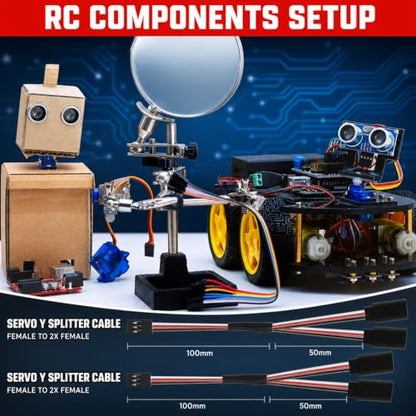12 Packs Servo Extension Cable Y Splitter 15cm 5.9in 3 Pin Male to 2 Female Harness Wire, RC Servo Connector for Car, Airplane, Helicopter, Receiver, Compatible with Futaba JR Plugs