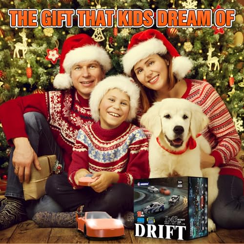 RC Drift car, 1/43 Mini Rc Drift car with Gyroscope, 2.4GHz Full Proportional Remote control Cars, 4WD High Speed Racing with Lights, Racing Tires, Model Cars Gift for Adults, Kids, Boys, Girls - color: Orange