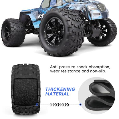 Pre-Glued 2.8 Tires 1/10 Scale RC Truck Wheels and Tires 12mm Hex for Traxxas Rustler Stampede 4x4 & 2WD Slash Hoss 4WD Redcat Volcano Epx Pro, Set of 4