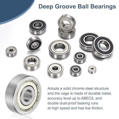 uxcell 4 Pack 638ZZ Deep Groove Ball Bearings, 8x28x9mm Chrome Steel Double Shield Bearing for Electric Motor, Home Appliances, Garden Machinery, (ABEC5) - size: 638ZZ