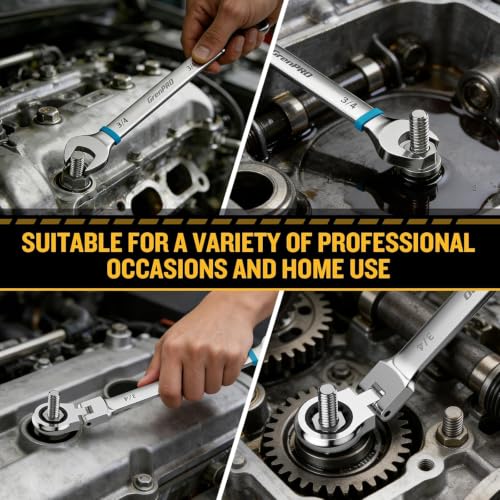 GRENPRO 23PC Flex Head Ratcheting Wrench Set SAE & Metric Mechanic Tools | 1/4"-3/4"&6-18MM Bolt Gauge, CR-V Steel 72-Tooth 180-Degree Flex Head 12Pt, Color Rings, Roll Pouch For Auto & Home Repair - style: 23PCS Flex Head Ratcheting Wrench Set Metric&SAE