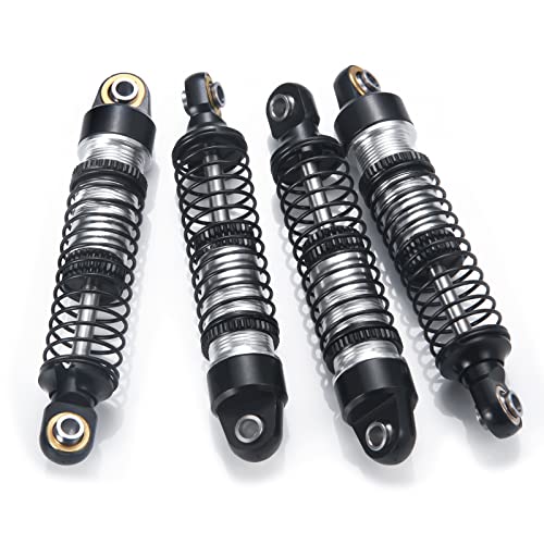 RCLIONS 1/18th RC Shocks Adjustable Absorber Damper for TRX4M 1:18th RC Crawler Car Upgrades (Black) - color: Black