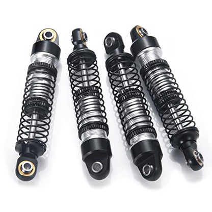 RCLIONS 1/18th RC Shocks Adjustable Absorber Damper for TRX4M 1:18th RC Crawler Car Upgrades (Black) - color: Black