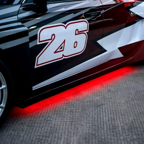 24 LEDs Chassis Light Aluminum RC LED Strip Lights Night Flash 6V Accessories Compatible with 1/10 1/8 Traxxas TRX4 TRX6 Slash Rustler Redcat 4WD RC Car Crawler Buggy (Red) - color: Red