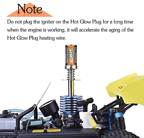 OGRC RC 1/8 1/10 Nitro Engine Nitro Glow Plug Igniter Starter Tools | RC Igniter Starter with Battery Charger for HSP Redcat RC Buggy Truck Models