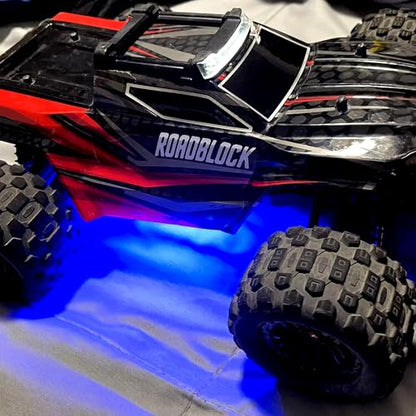 24 LEDs Chassis Light Aluminum RC LED Strip Lights Night Flash 6V Accessories Compatible with 1/10 1/8 Traxxas TRX4 TRX6 Slash Rustler Redcat 4WD RC Car Crawler Buggy (Navy) - color: Sapphire