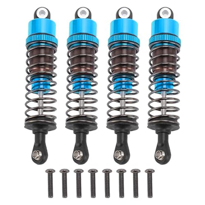 4 PCS Aluminum Alloy RC Shock Absorbers with Hydraulic Oil Damping System for 1/10 Scale RC Cars Off Road Buggy (Blue) - color: Blue