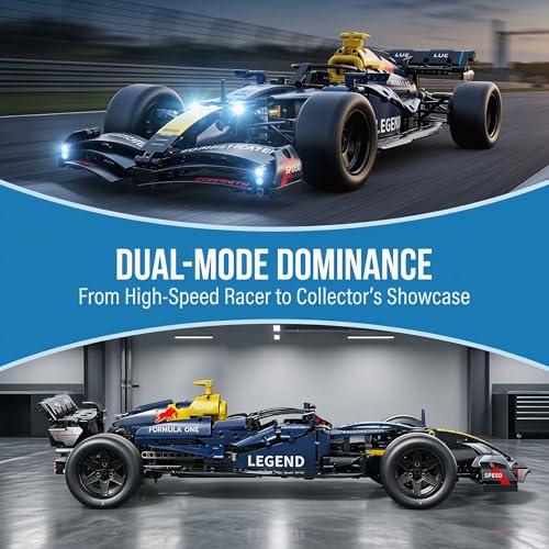 Track Racing rc car, Open Wheel rc car, 1:10 RC Car Kit with LEDs | track racing rc car with a large display-size build, RC power system, LED lights, and detailed suspension; built for solo.