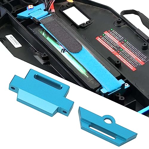 Tall Battery Holder Mount Hold Down for 1/10 Slash 2WD 5822 5822A Chassis, Aluminium Alloy RC Battery Mount Plate, Battery Holder Mount with Strap for 1/10 Slash (Blue) - color: Blue