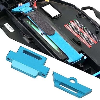 Tall Battery Holder Mount Hold Down for 1/10 Slash 2WD 5822 5822A Chassis, Aluminium Alloy RC Battery Mount Plate, Battery Holder Mount with Strap for 1/10 Slash (Blue) - color: Blue