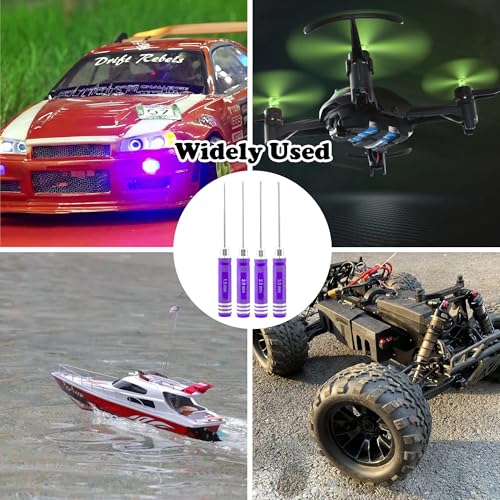 4 Pieces Hex Screw Driver Set 1.5mm 2.0mm 2.5mm 3.0mm Allen Wrench Keys Screwdriver Kit RC Repair Tools for Traxxas RC Car Drone Multi-Axis Helicopter Arrma Axial Losi Redcat Racing (Purple) - color: Purple