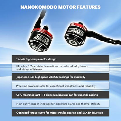furitek NanoModo 2026 Brushless Power System with NanoPython and NanoKomodo for Axial SCX30 - Remote Control Car, RC Cars, RC Crawler Electronics Combo Upgrades (SCX30 - FUR-2738) (FUR-2738)