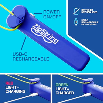 ZipString Original Rope Launcher Toy, Bold Blue | As Seen on Shark Tank, For Kids & Adults, Fly String Loop in Air, Endless Tricks & Fun - color: Bold Blue
