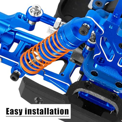 RC Front Rear Assembled Full Metal Shocks Upgrades Part for 1/18 LaTrax Teton Desert Prerunner,Equipped with Two Sets of Springs, Replace Parts 7660 7665(Navy Blue 4PCS)