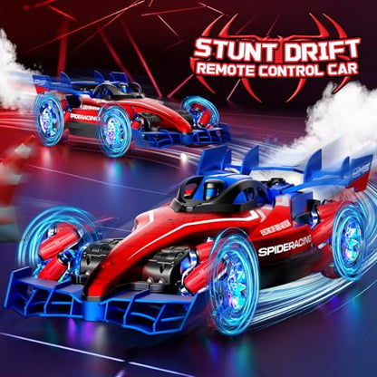 Remote Control Cars, 2.4GHz Monster Truck RC Stunt Cars for Boys Kids Adults, 1:12 Monster RC Truck Off Road with Light & Music, Gifts for 8 9 10 11 12 13 14 15 16+ Years Old Boys Girls Adults