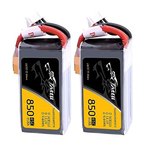 TATTU 850mAh 11.1V 45C 3S LiPo Battery Pack with XT30 Plug(2 Pcs) - size: 2 Pcs
