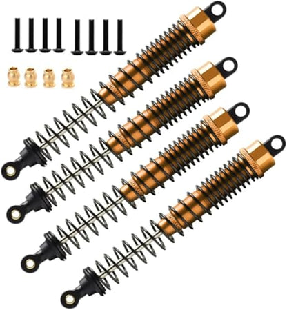 130mm RC Shock Absorber damper Adjustable For RC Car 1/10 Crawler Truck HPI HSP Losi Axial Tamiya Redcat Upgrade Part 4pcs/set(Yellow) - color: yellow