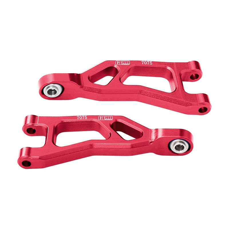 GPM 7075 Alloy Rear Upper Suspension Arms For ARRMA 1/14 Mojave Grom Mega 380 Brushed 4X4 Small Scale Desert Truck Rtr-Ara2104 LOSI 1/12 Nascar - color: Red