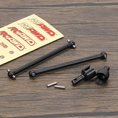 RCAWD Rear Driveshaft Set for 1/8 Losi LMT Upgrades, Dogbones & Diff Outdrive Drive Shafts for 4X4 Solid Axle Monster Truck #LOS04021, #LOS04022, Parts for #LOS242049, #LOS242038 Black - color: Black