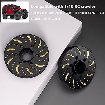 GLOBACT 1/10 Brass Wheel Weights Extended Hex Hub for TRX4 TRX6 SCX10-9mm | Fits 1.9" 2.2" RC Wheel, 252g Counterweight - size: 9mm