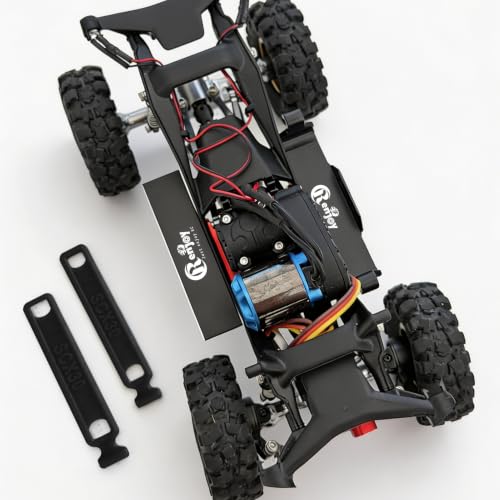 Aluminum Battery & ESC Receiver Trays w/2pcs Black Straps for Axial SCX30 | Battery & ESC Side Plate Mount Set for 1/30 SCX30 RC Crawler Upgrade - color: 2pcs Black Straps