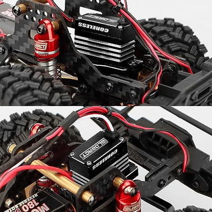 GLOBACT 9kg Servo Kit HV 4.8V-8.4V for 1/18 TRX4M Black | High Torque Digital Servo, Coreless Motor Servo, Including Servo Mount/Steering Link