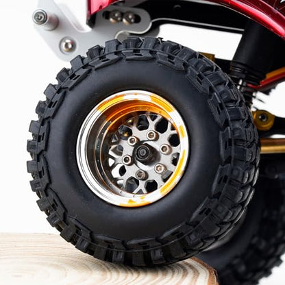 4PCS Grade 5 Titanium Wheel Face Splash Anodizing Aluminum 1.0 Inch Wheels Hubs for 1/24 Axial SCX24 TRX4M FCX24 Redcat Ascent-18 1/18 RC Crawler Car Upgrade Parts - color: Colorful Splash