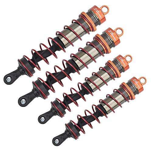 RC Shock Absorber, Oil Pressure Adjustable Metal Front Rear Damper for 1/8 Scale RC Cars Off-Road Racing High Speed Driving Hobbyist Use (Orange)