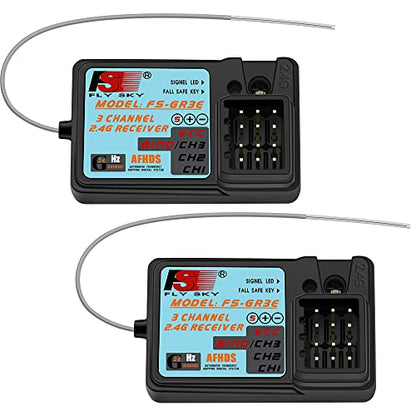 Flysky GR3E Receiver Waterproof 2.4G 3CH for FS-GT2 GT2B GT3B GT3C IT4S 2PC - size: 2 Pcs