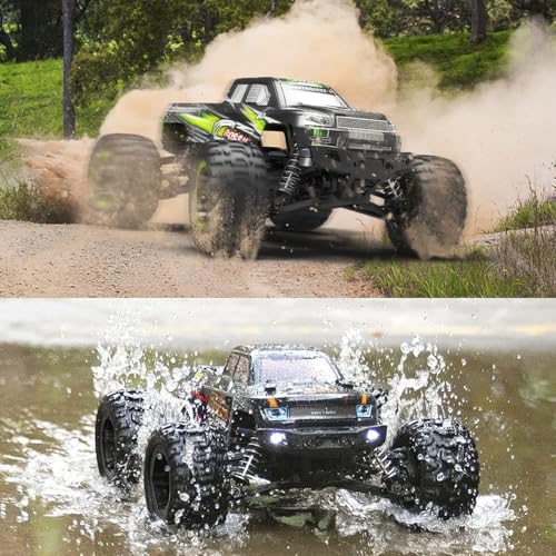 2.8" RC Tires with 12mm/14mm Hex Adapter 1/10 Scale RC Truck Tires RC Wheels and Tires Set for Traxxas Arrma Rustler Stampede 4PCS (Black) - Not Glued - color: Black