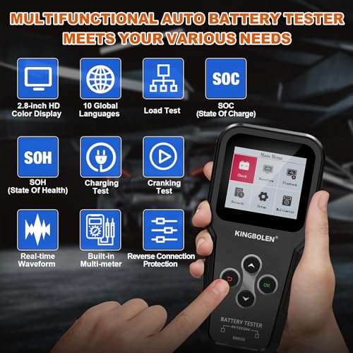 KINGBOLEN BM520 6V 12V 24V Car Battery Tester | Battery Load Tester Accurate Digital Auto Battery Analyzer Cranking and Charging System Tester for Cars Trucks SUV - style: BM520 battery tester