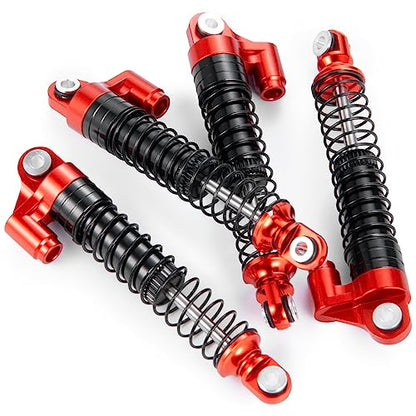 62mm Shocks kits 4pcs Adjustable Shock Absorber Damper for 1/18th TRX4-M TRX4M RC Crawler Car (Red) - color: Red