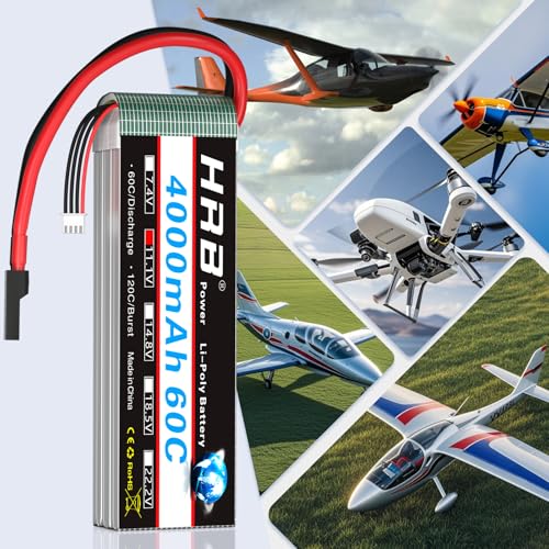 HRB 2PCS 3S 4000mAh Lipo Battery 60C TR 11.1V Compatible with RC Plane