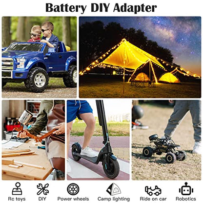 1 Packs Power Wheel Adapter for Milwaukee M18 Battery Adapter 18V Power Wheel Battery Conversion Kit with Switch, Fuse & Wire Terminals, 12AWG Wire, Power Connector for DIY Rc Car Toys and Robotics - size: 1 Pack