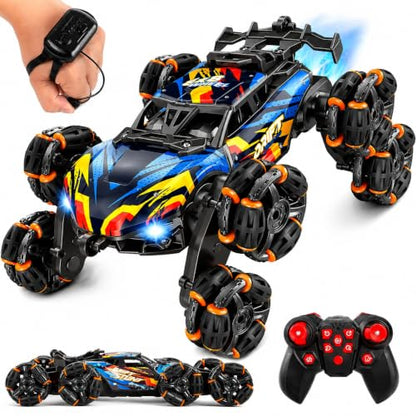 8WD Gesture Sensing RC Stunt Car Toys for Boys Age 8-12, 2.4GHz Hand Controlled Remote Control Car with Light & Music & Spray, Cool Christmas Birthday Present Gifts for Kids 6 7 8 9 10 11 12 Years Old