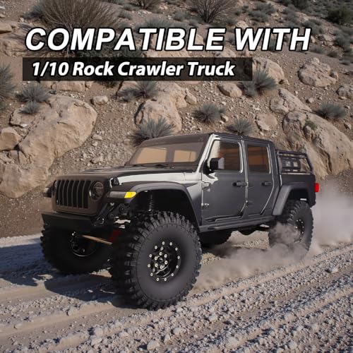 Hobbypark RC 1.9 Crawler Tires 4.7 Inch 120mm Outer Diameter for Axial SCX10 II III Traxxas TRX4 Redcat Gen 8 Gen7 RC4WD RC Rock Climbing Tyres Foam Inserts, 4pcs
