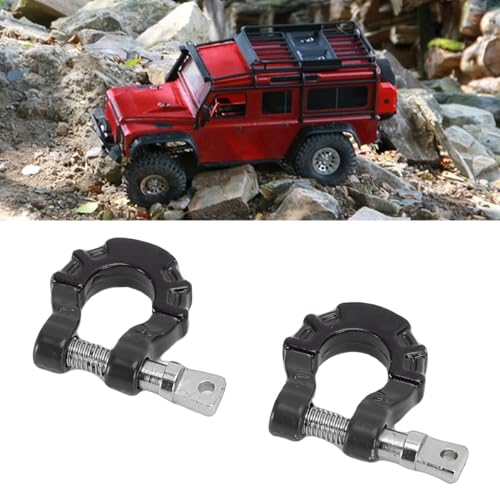 Metal Tow D Ring Shackle for 1/10 Axial SCX10 RC Crawler (Black) | Thick Alloy High Tensile Strength Firm Lock Para Exterior RC Off Road Rescue Towing Use - color: Black