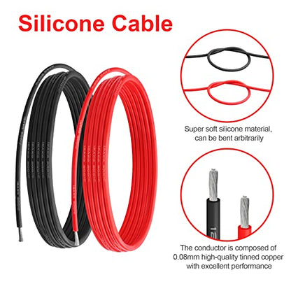 12 AWG Silicone Wire, 20 ft Red and 20 ft Black | Flexible fine-strand tinned copper cable with heat-resistant silicone insulation for batteries, RC and electronics wiring. - style: 12 AWG 20ft Red+20ft Black