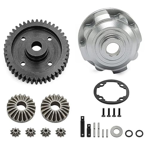 RC Car Toys For Traxxas For Maxx For Slash For UDR For WideMaxx 1/10 1/8 Full Set Front Rear Center Metal Differential 37T 13T Steel Gear(Center silver) - color: Center silver